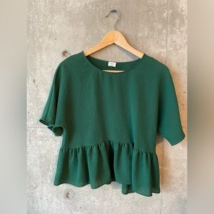 Aritzia Wilfred Macee peplum blouse (XXS, green)